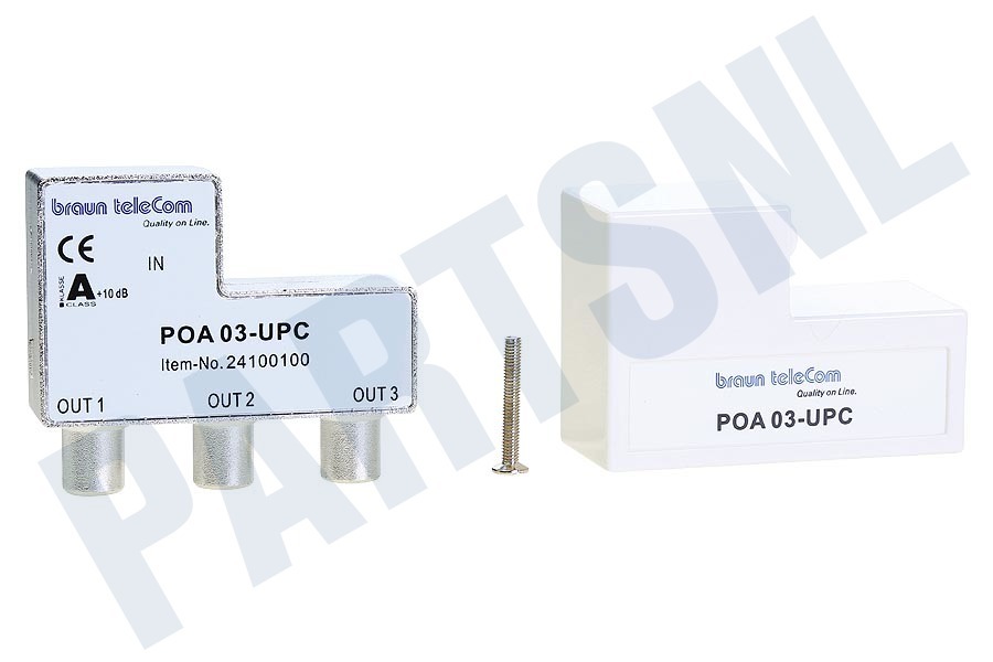 Braun Telecom POA 3 UPC Verdeel element Push on IEC 3-weg splitter