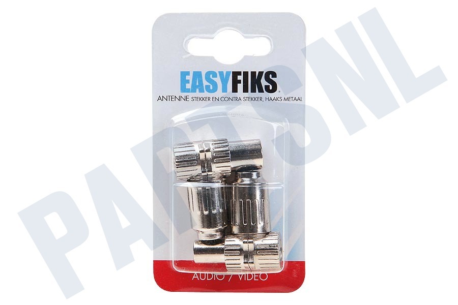 Easyfiks Coax Stekker Haaks, IEC Male en Female, Metaal