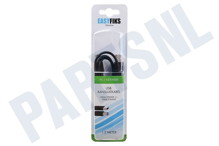 Easyfiks USB Aansluitkabel 2.0 A Male - USB 2.0 B Male, 1.2 Meter