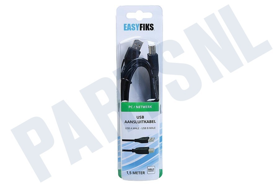 Easyfiks USB Aansluitkabel 2.0 A Male - USB 2.0 B Male, 1.5 Meter