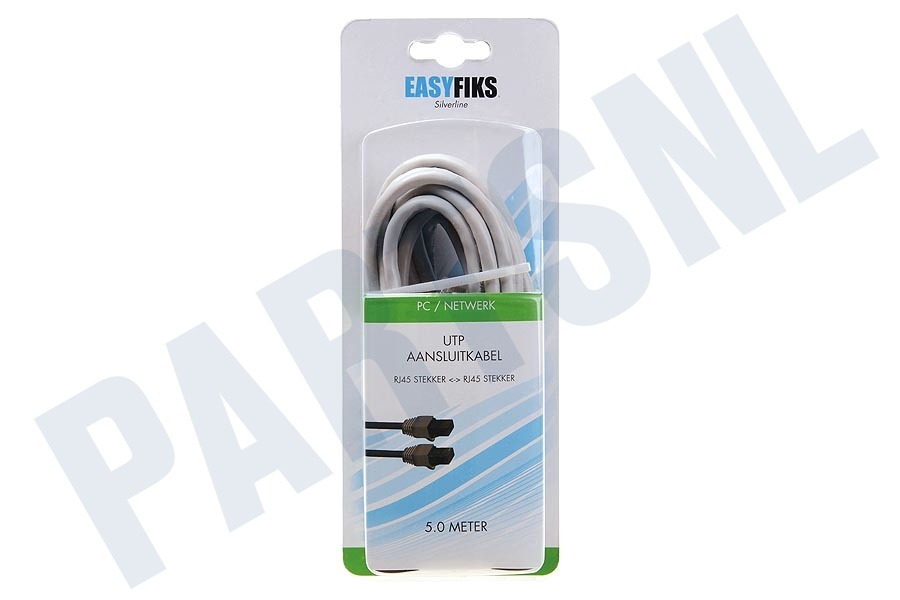 Easyfiks UTP CAT5E Netwerkkabel Grijs, 5.0 meter, 2x RJ45 Male