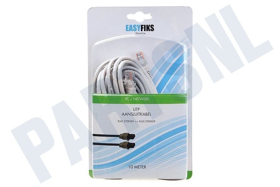 Easyfiks UTP CAT5E Netwerkkabel Grijs, 10.0 meter, 2x RJ45 Male