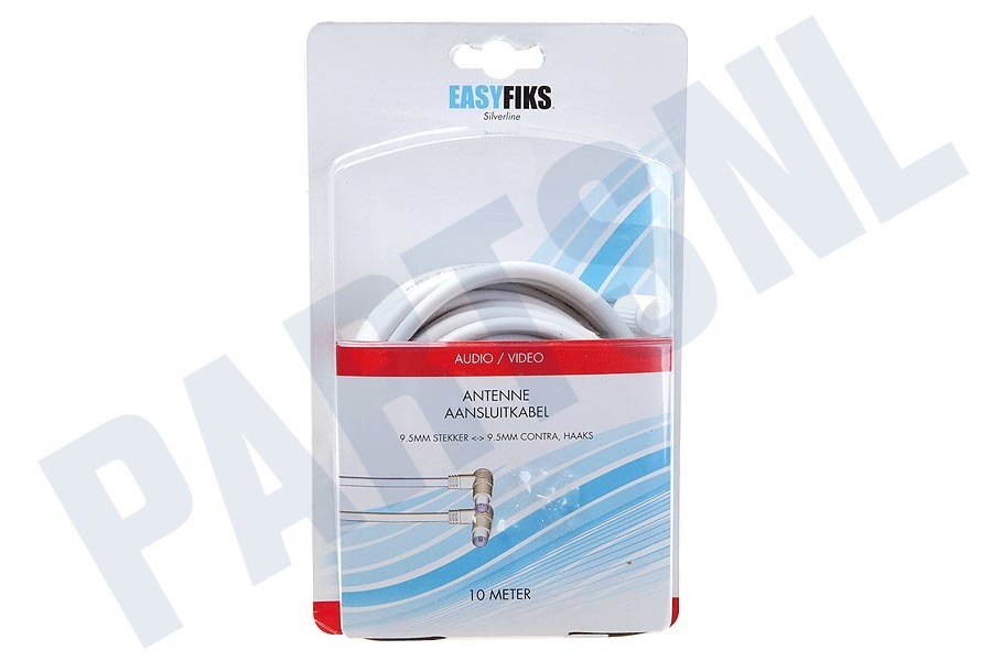 Easyfiks Antenne Kabel Coax, Haaks, IEC Male en Female, 10 Meter