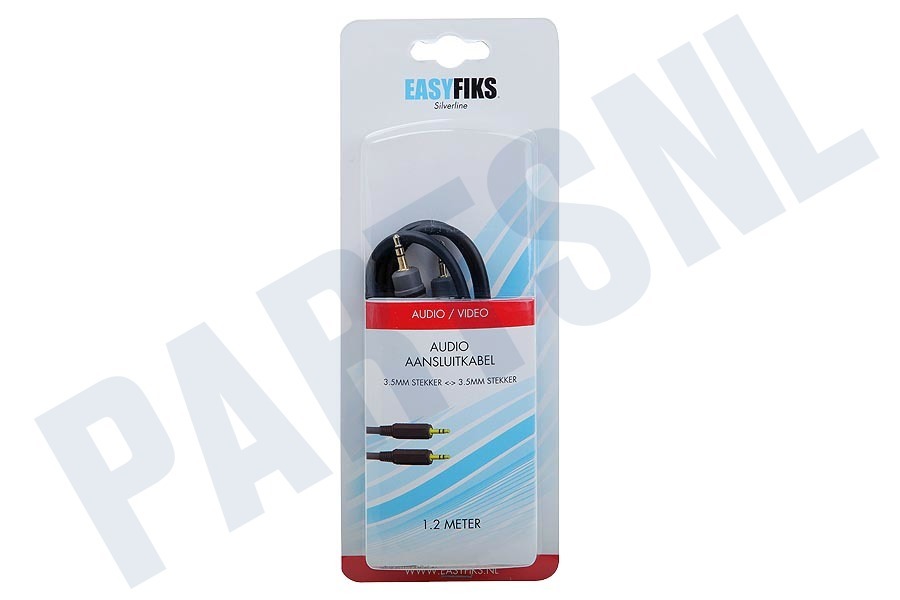 Easyfiks Jack Kabel 2x 3.5mm Stereo Male, 1.2 meter,