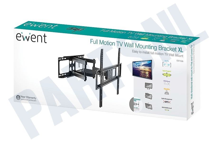 Ewent Full Motion TV Wandsteun XL 37-70", 3 draaipunten