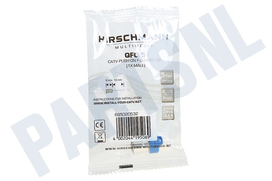 Hirschmann QFC 5 CATV PUSH ON F-CONNECTOR