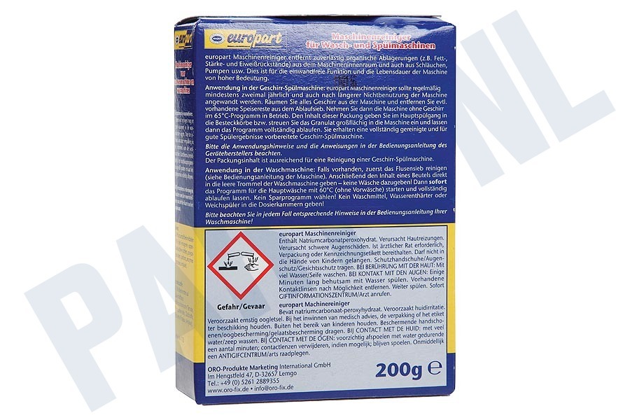 Europart Wasmachine Ontvetter machine