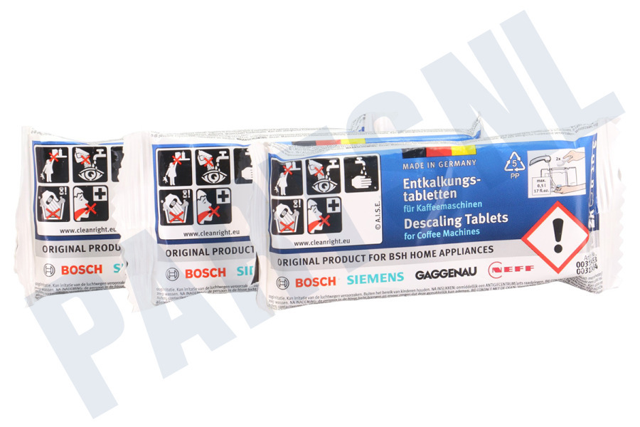 Bosch Koffiezetapparaat TCZ6002 / TZ60002 Ontkalker Ontkalkingstabletten voor volautomatische koffiemachines