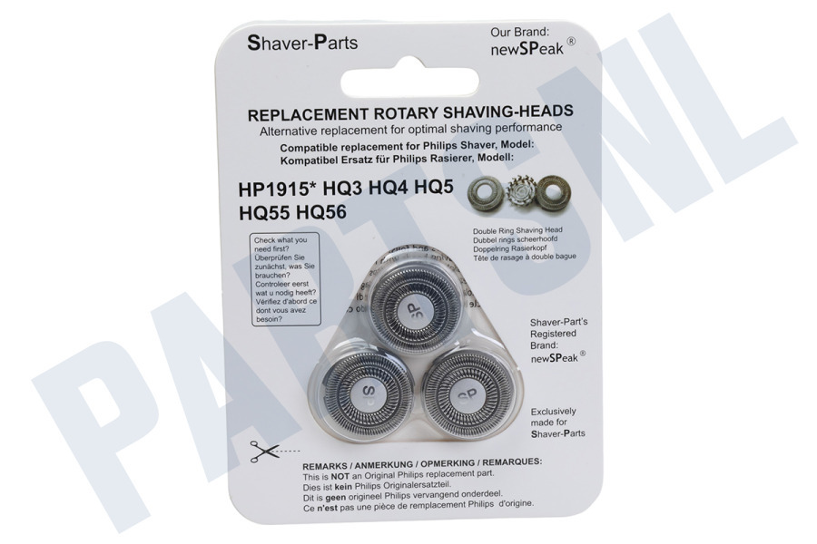 Universeel Shaver-Parts HP1915, HQ3, HQ4, HQ5, HQ56, HQ6