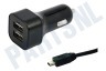 Terra Autolader Mini USB, Output 5V / 2,4A 100 CM