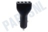 Easyfiks USB oplader 12V 4,8A/5V 4-poort zwart