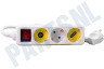 Exin Tafelcontactdoos 3x1,5mm2 3500W 16A RA wit 1,5M + schakelaar
