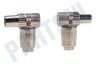 Easyfiks Coax Stekker Haaks, IEC Male en Female, Metaal