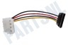 Easyfiks Interne Voedingskabel 5,25" Male - SATA 15p Female