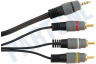 Universeel Jack - Tulp Kabel geschikt voor Universeel Composiet, Jack 3.5mm 4P Stereo Male - 3x Tulp RCA Male