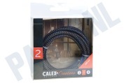 Calex 940242 Calex Textiel Omwikkelde  Kabel Zwart/Grijs 1,5m geschikt voor o.a. Max. 250V-60W