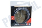 Calex 940244 Calex Textiel Omwikkelde  Kabel Zwart/Wit 1,5m geschikt voor o.a. Max. 250V-60W