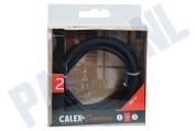 940212 Calex Textiel Omwikkelde Kabel Zwart 1,5m