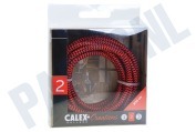 Calex 940282 Calex Textiel Omwikkelde  Kabel Rood/Zwart 3m geschikt voor o.a. Max. 250V-60W