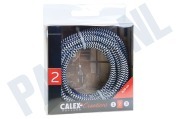 Calex 940286 Calex Textiel Omwikkelde  Kabel Zwart/Wit 3m geschikt voor o.a. Max. 250V-60W