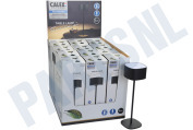 Calex 4301004800  Serino Zwart Tafellamp Oplaadbaar Display geschikt voor o.a. SMD 2W 90LM 2700K Dimbaar