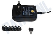 Alecto EUP1500  Netadapter 1500mA universele adapter geschikt voor o.a. met 6 aansluitingen