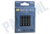 GP GPRCP80AA929C4  LR03 ReCyko+ Pro AAA 800 - 4 oplaadbare batterijen geschikt voor o.a. 800mAh NiMH