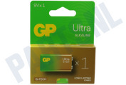 GP GPULT1604A398C1 6LR61 9V batterij GP Alkaline Ultra geschikt voor o.a. Ultra Alkaline