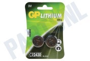 GP GPCR2430STD411C2  CR2430 GP Lithium Knoopcel 3V geschikt voor o.a. DL2430 Lithium