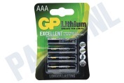 GP GP24LF359C4  Lithium Pro AAA Batterij, 1,5V, 4 stuks geschikt voor o.a. 1,5V