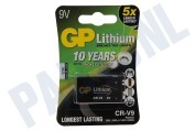 GP 070CR9VC1 6LR61  Batterij 9V geschikt voor o.a. E blokje Lithium *10 jr mbt rookmelder*