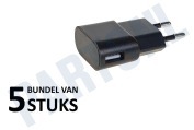 USB Oplader 5V / 1A, Zwart