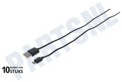 USB Kabel Micro USB, Zwart 100cm