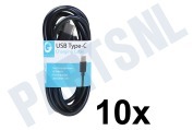 USB Kabel USB Type C male naar USB Type A male, Zwart 1m