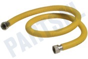 Universeel 404712 Gasslang RVS gasslang alleen voor inbouw apparatuur geschikt voor o.a. 120cm geel met koppelingen