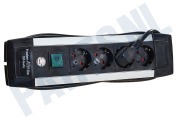Brennenstuhl 1391030400  Tafelcontactdoos 3x1,5mm2 3500W 16A Aluminium/Zwart 1,8M geschikt voor o.a. 4-voudig, Premium Alu Line
