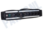 Brennenstuhl 1391030800  Tafelcontactdoos 3x1,5mm2 3500W 16A Aluminium/Zwart 3M geschikt voor o.a. 8-voudig, Premium Alu Line