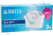 Arthur martin elux 1050414  Filter Filterpatroon 3-pack geschikt voor o.a. Brita Maxtra Pro Organic ALL-IN-1 CEBO