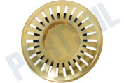 Reginox R35221 R1182.GL  Afvoerzeef Comfort Gold Flax grote knop geschikt voor o.a. New York Gold Flax range