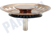 Reginox R35214 R1182.CP  Afvoerzeef Comfort Copper Rose grote knop geschikt voor o.a. New York Copper Rose