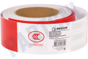 Benson 014246  Tape Reflectie tape, rood wit geschikt voor o.a. 50mm x 17 meter