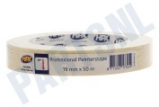 HPX  MA1950 Professional painterstape Cremewit 19mm x 50m geschikt voor o.a. Masking Tape, 19mm x 50 meter