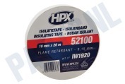 HPX IW1920  52100 PVC Isolatietape Wit 19mm x 20m geschikt voor o.a. Isolatietape, 19mm x 20 meter