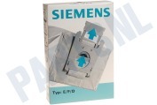 Siemens 461407, 00461407 Stofzuiger Stofzuigerzak S  Type E,F,D vierkant MF geschikt voor o.a. VS 52-58-Optima 500-HS 22