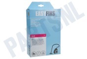 Easyfiks FC8021/03 Stofzuiger Stofzuigerzak S bag Micro Fleece 8 stuks Nw Stijl geschikt voor o.a. S-BAG HR 8500-8599-FC9006
