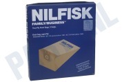 Nilfisk 82222900 Stofzuigertoestel Stofzuigerzak 14,0LTR CDB3020 GD2000 geschikt voor o.a. Family/Business  CDB3050