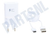Samsung EP-TA20WHITE EP-TA20 Samsung USB-C  Oplader 1,m Wit geschikt voor o.a. Wit, USB-C