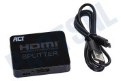 ACT AC7835 4K HDMI  Splitter 1x2 geschikt voor o.a. 4K resolutie 3840x2160, HDMI 1.4