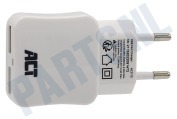 ACT  AC2115 2 Poorts Smart USB Lader 2.4A geschikt voor o.a. Universeel