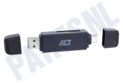 ACT AC6375 USB3.1  Kaartlezer met Type-C en Type-A connector geschikt voor o.a. Type C en Type A connector